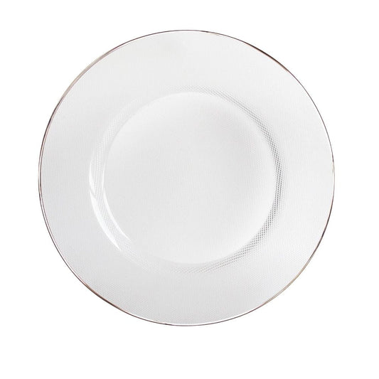Jay Companies Glass Charger Plate With Platinum Rim