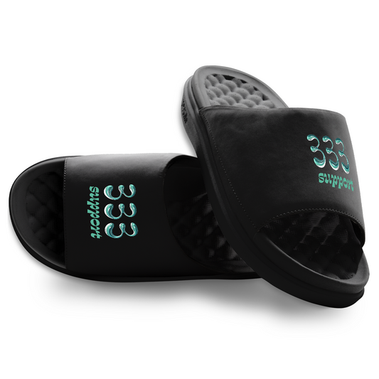 333 Angel Number Motive Slide Sandals