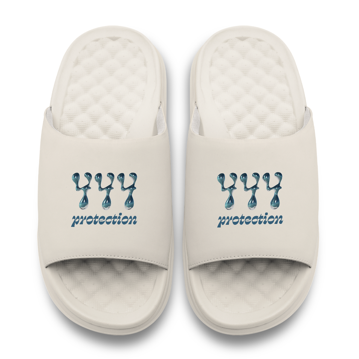 444 Angel Number Motive Slide Sandals