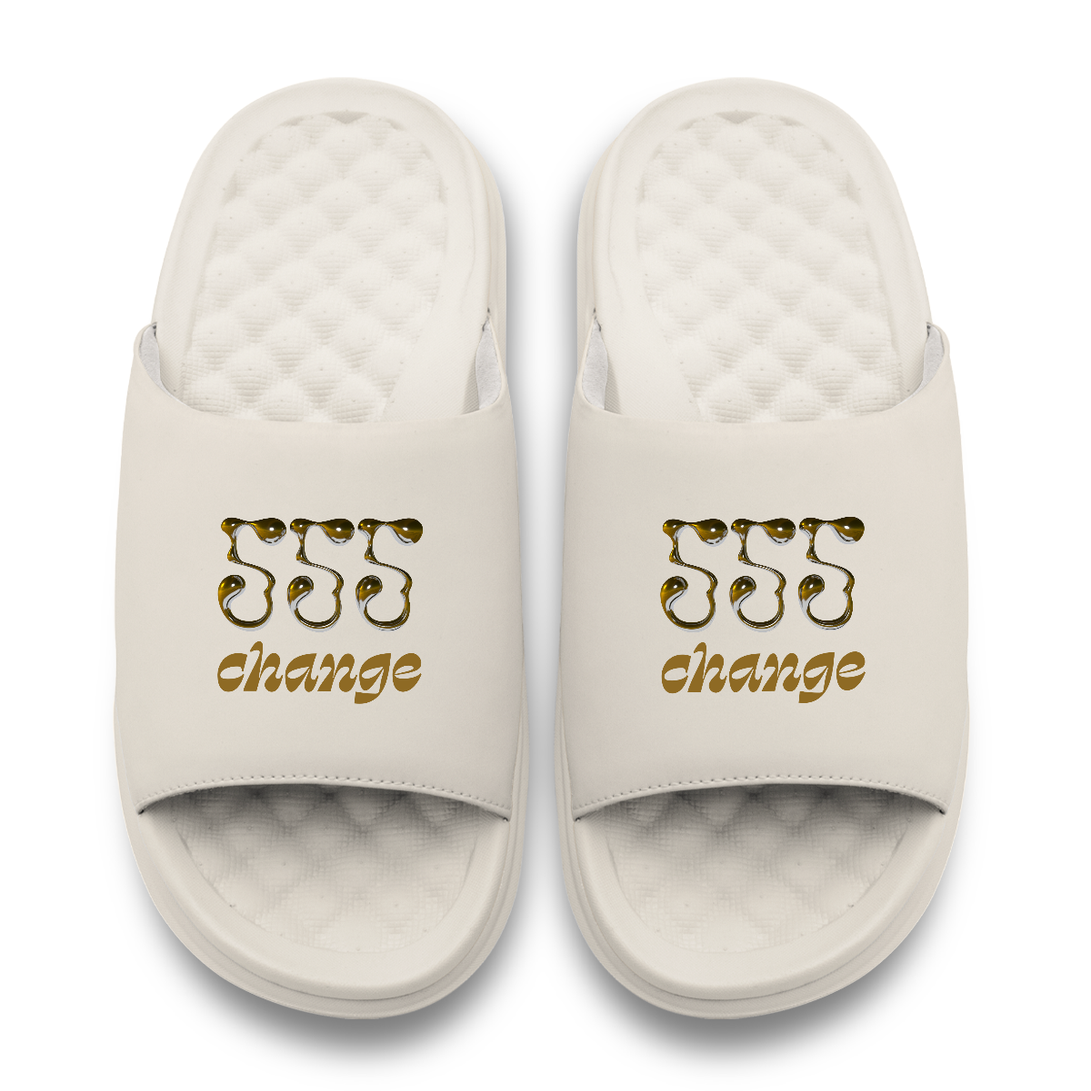 555 Angel Number Motive Slide Sandals