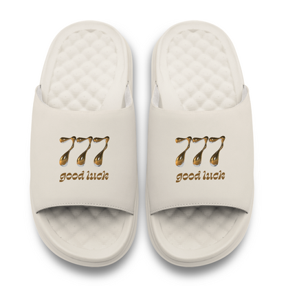 777 Angel Number Motive Slide Sandals