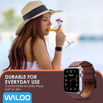 Waloo Breathable Leather Band For Apple Watch