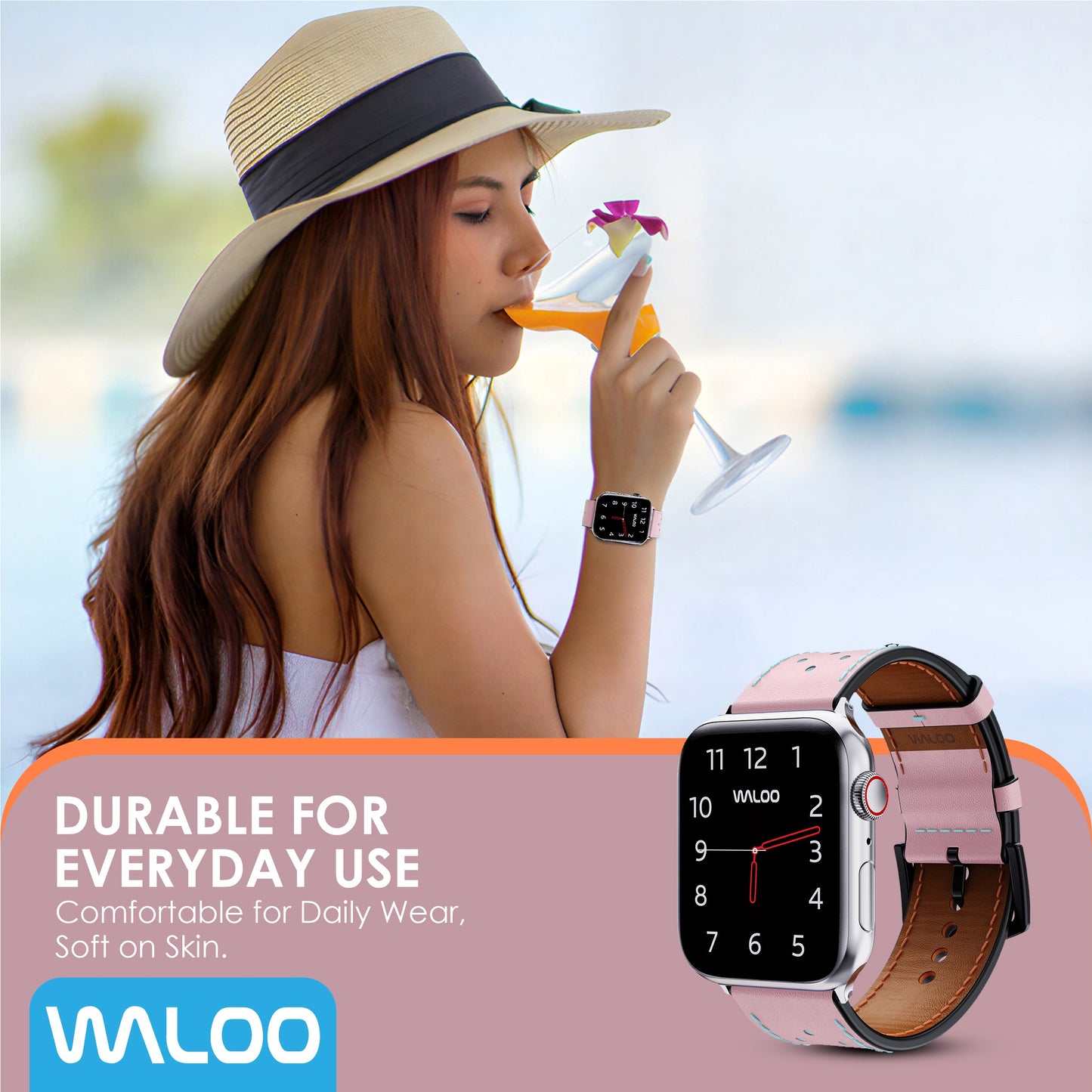 Waloo Breathable Leather Band For Apple Watch