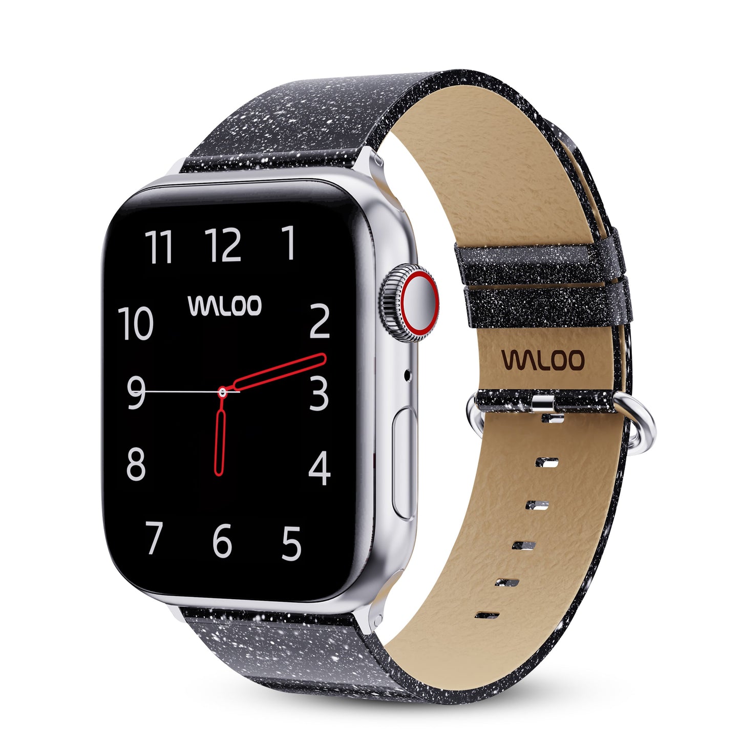 Waloo Shiny Brilliance Leather Band For Apple Watch