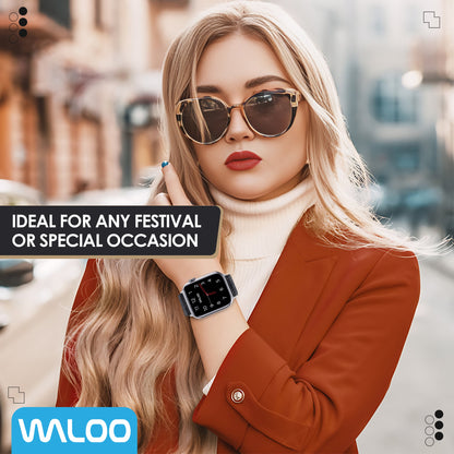 Waloo Shiny Brilliance Leather Band For Apple Watch