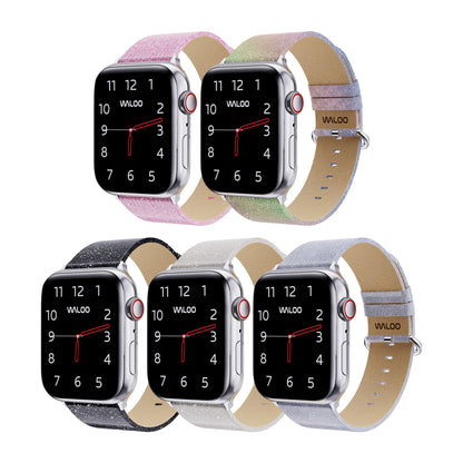 Waloo Shiny Brilliance Leather Band For Apple Watch
