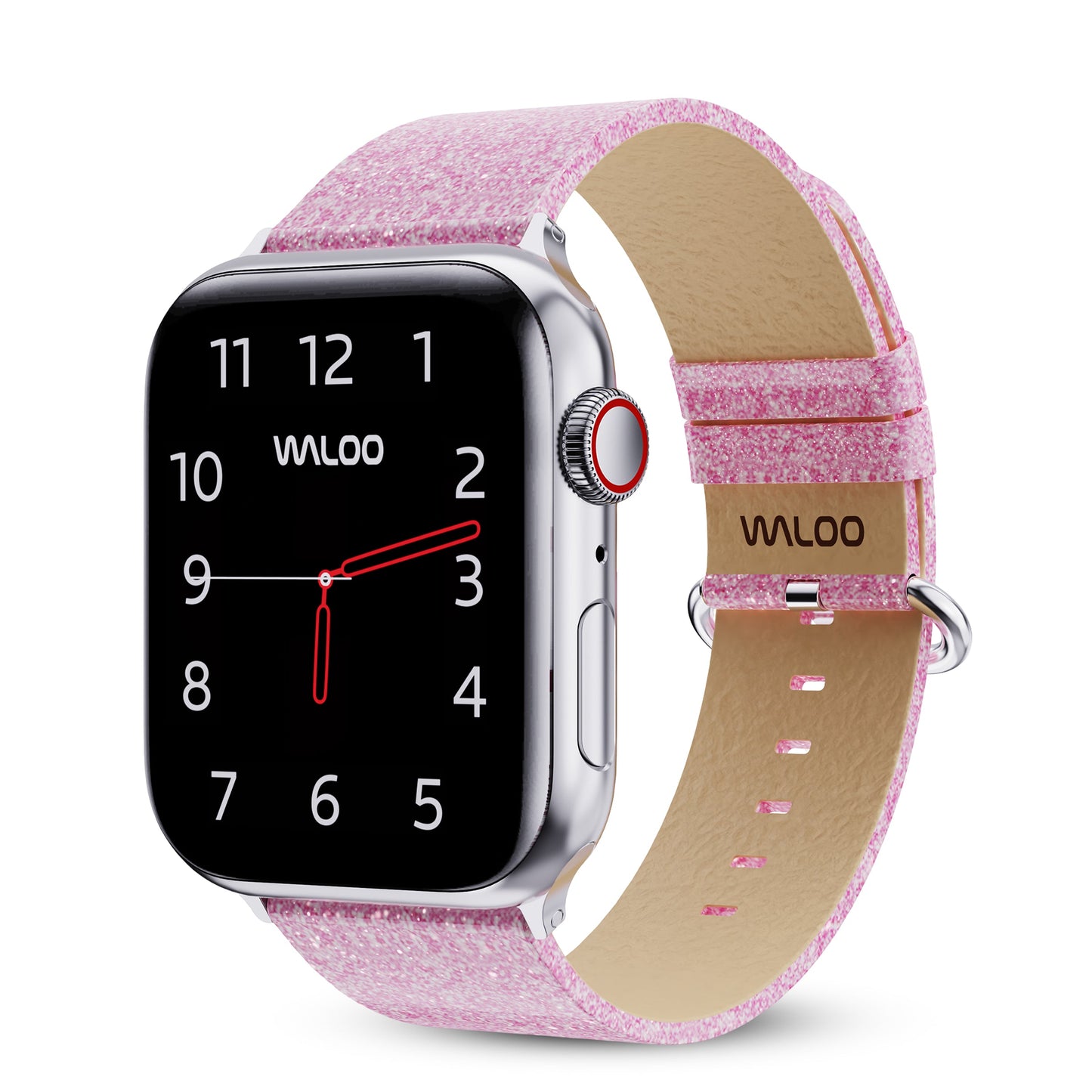 Waloo Shiny Brilliance Leather Band For Apple Watch