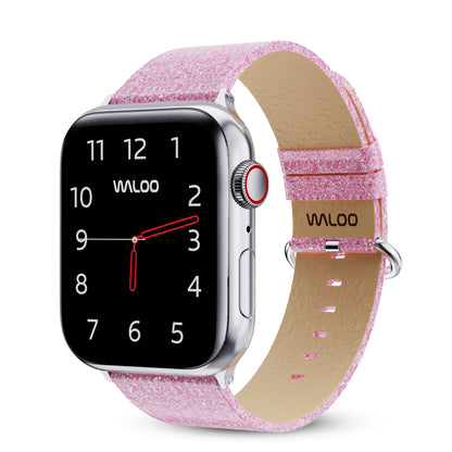 Waloo Shiny Brilliance Leather Band For Apple Watch