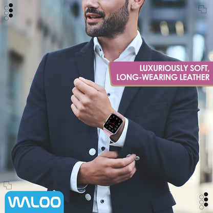 Waloo Shiny Brilliance Leather Band For Apple Watch