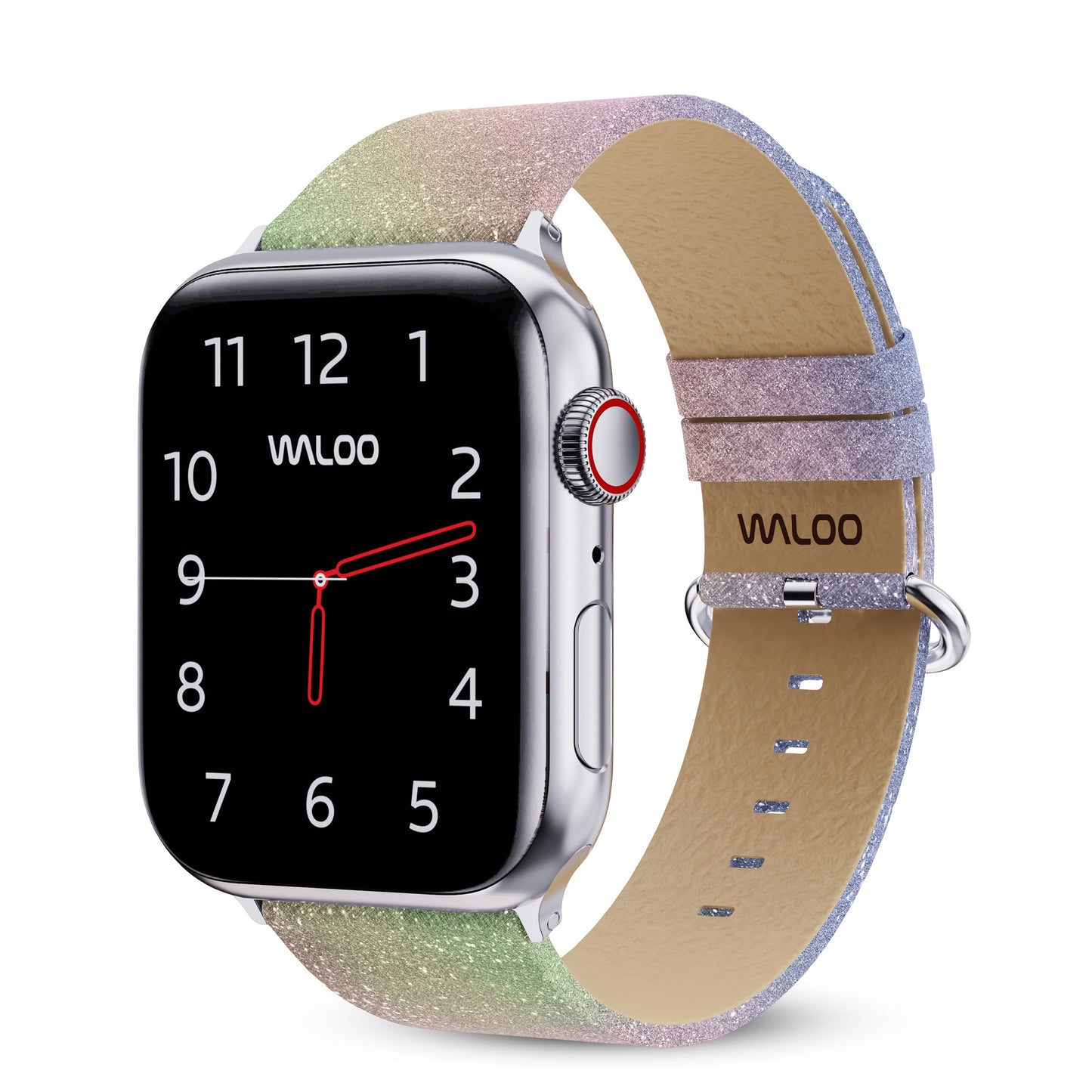 Waloo Shiny Brilliance Leather Band For Apple Watch
