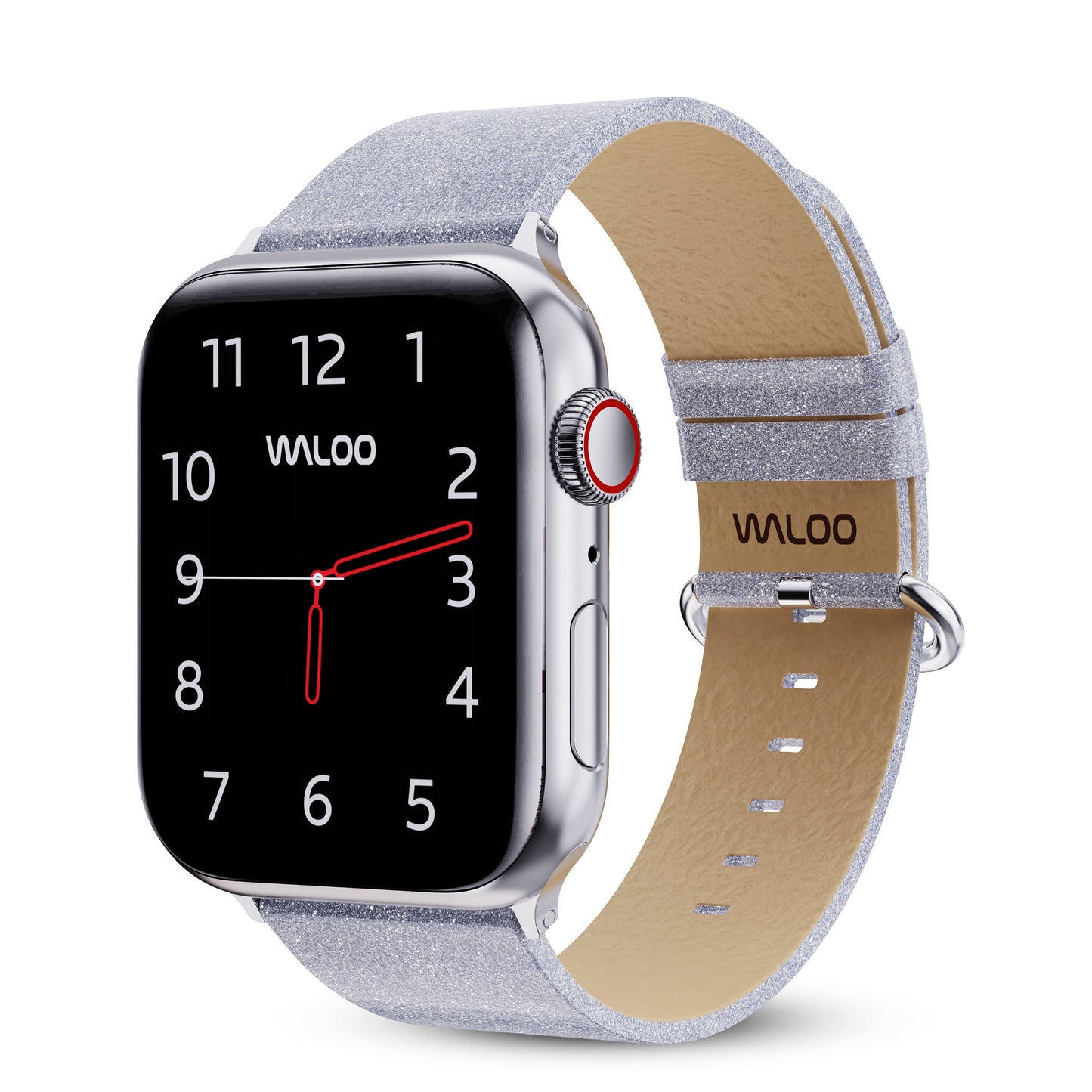 Waloo Shiny Brilliance Leather Band For Apple Watch