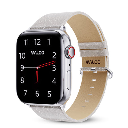 Waloo Shiny Brilliance Leather Band For Apple Watch