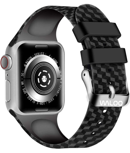 Waloo Carbon Fiber Silicone Band For Apple Watch