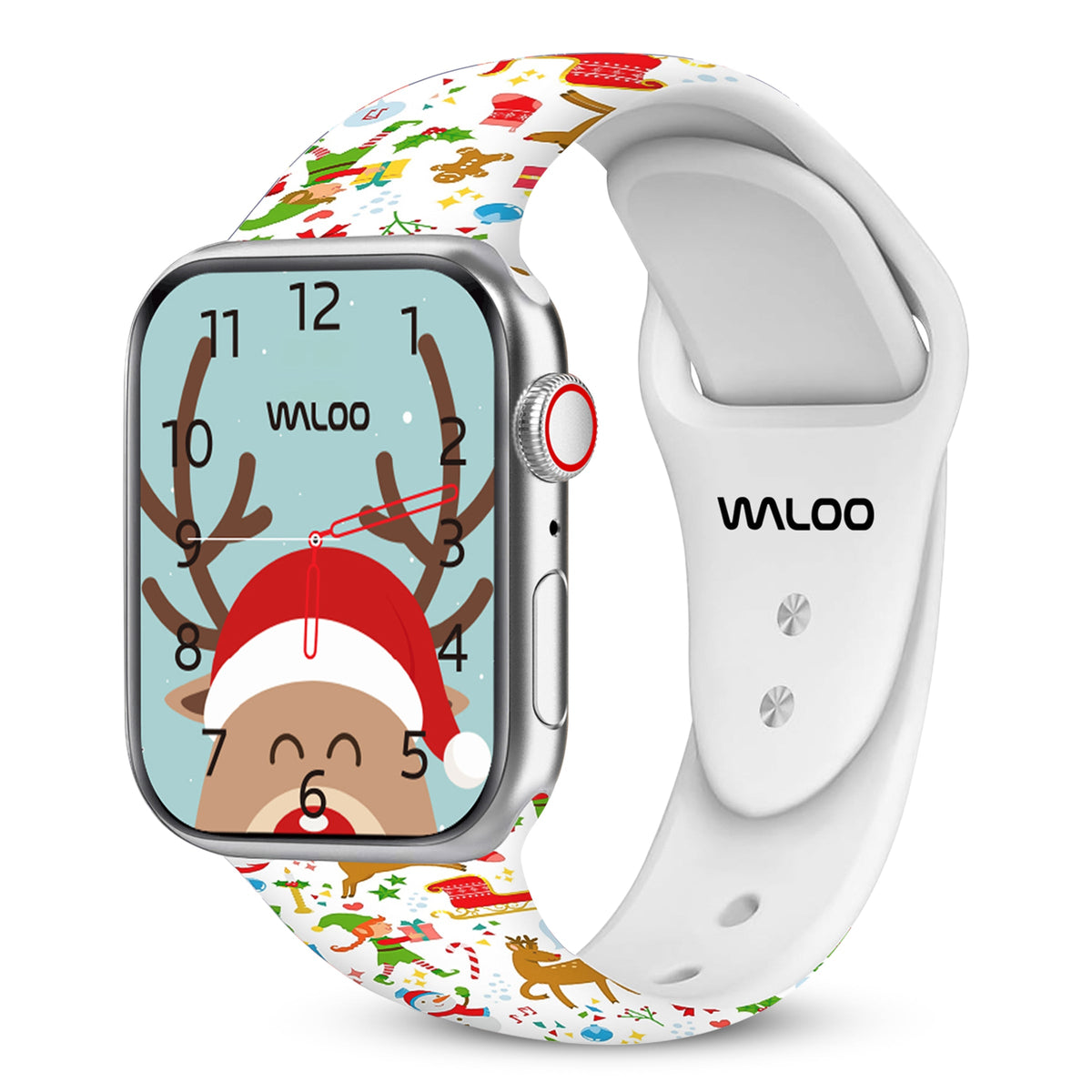 Waloo Christmas/Holiday Fun Silicone Sport Band For Apple Watch