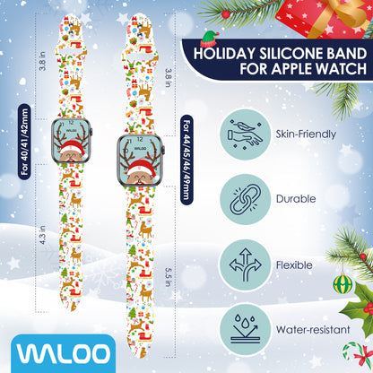 Waloo Christmas/Holiday Fun Silicone Sport Band For Apple Watch