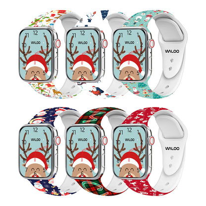 Waloo Christmas/Holiday Fun Silicone Sport Band For Apple Watch
