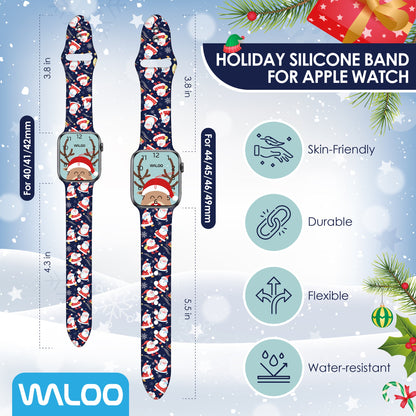 Waloo Christmas/Holiday Fun Silicone Sport Band For Apple Watch