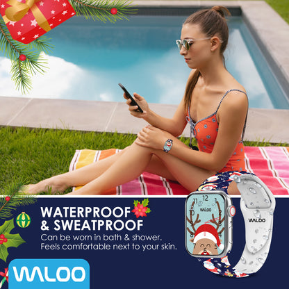 Waloo Christmas/Holiday Fun Silicone Sport Band For Apple Watch