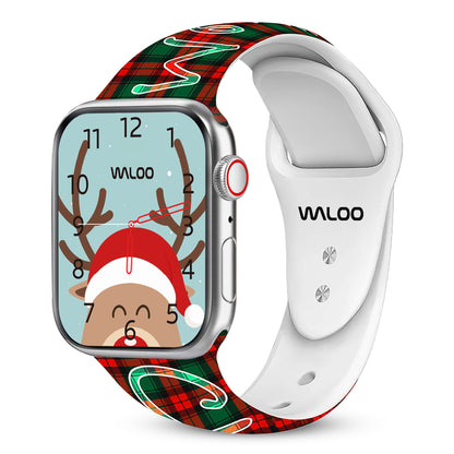 Waloo Christmas/Holiday Fun Silicone Sport Band For Apple Watch