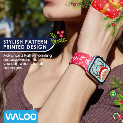Waloo Christmas/Holiday Fun Silicone Sport Band For Apple Watch