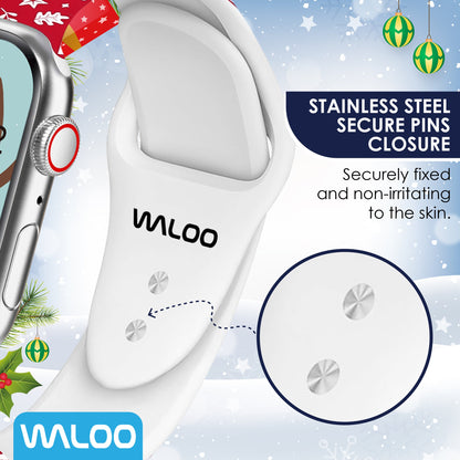 Waloo Christmas/Holiday Fun Silicone Sport Band For Apple Watch