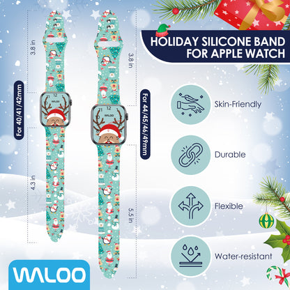 Waloo Christmas/Holiday Fun Silicone Sport Band For Apple Watch
