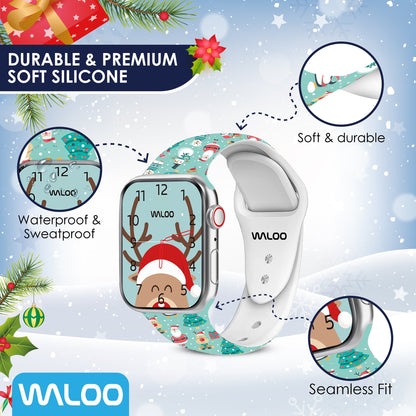 Waloo Christmas/Holiday Fun Silicone Sport Band For Apple Watch