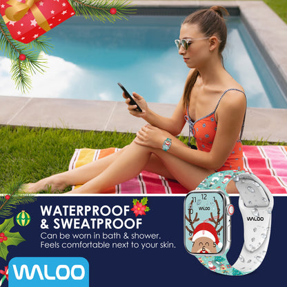 Waloo Christmas/Holiday Fun Silicone Sport Band For Apple Watch