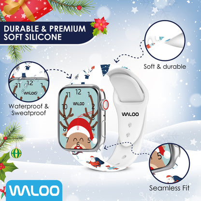 Waloo Christmas/Holiday Fun Silicone Sport Band For Apple Watch