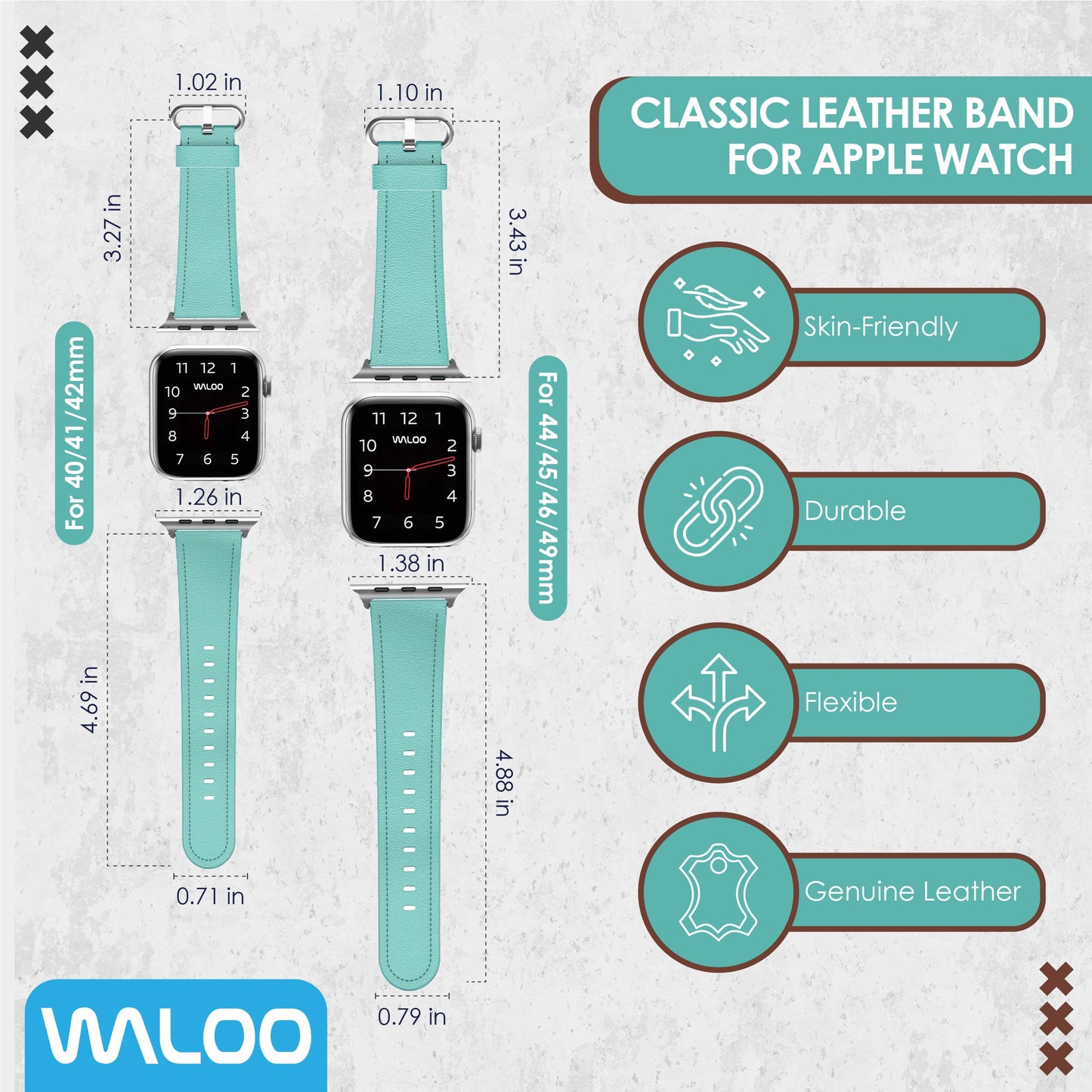 Waloo Classic Leather Band For Apple Watch