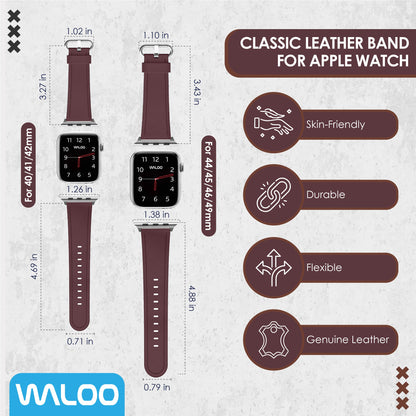 Waloo Classic Leather Band For Apple Watch