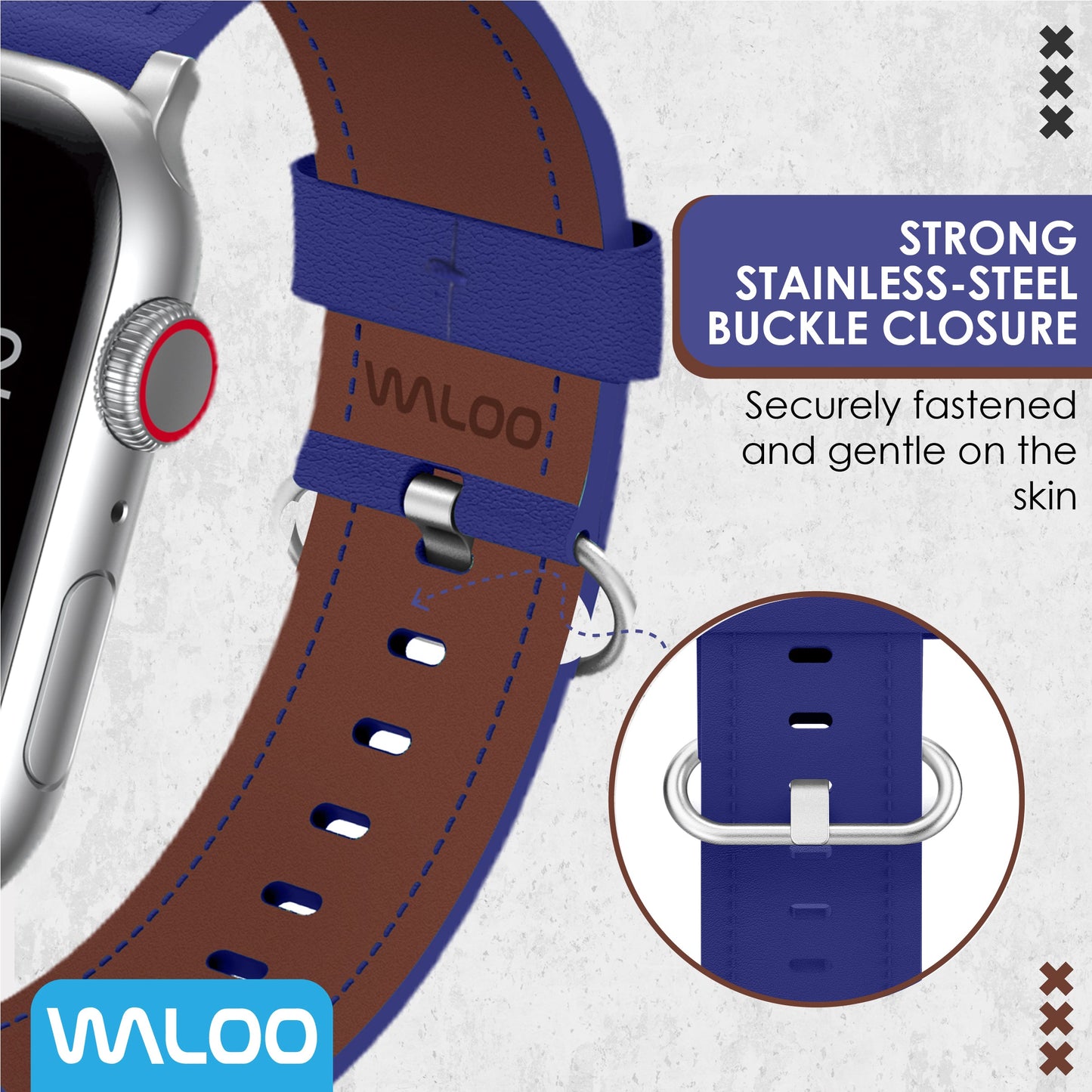 Waloo Classic Leather Band For Apple Watch