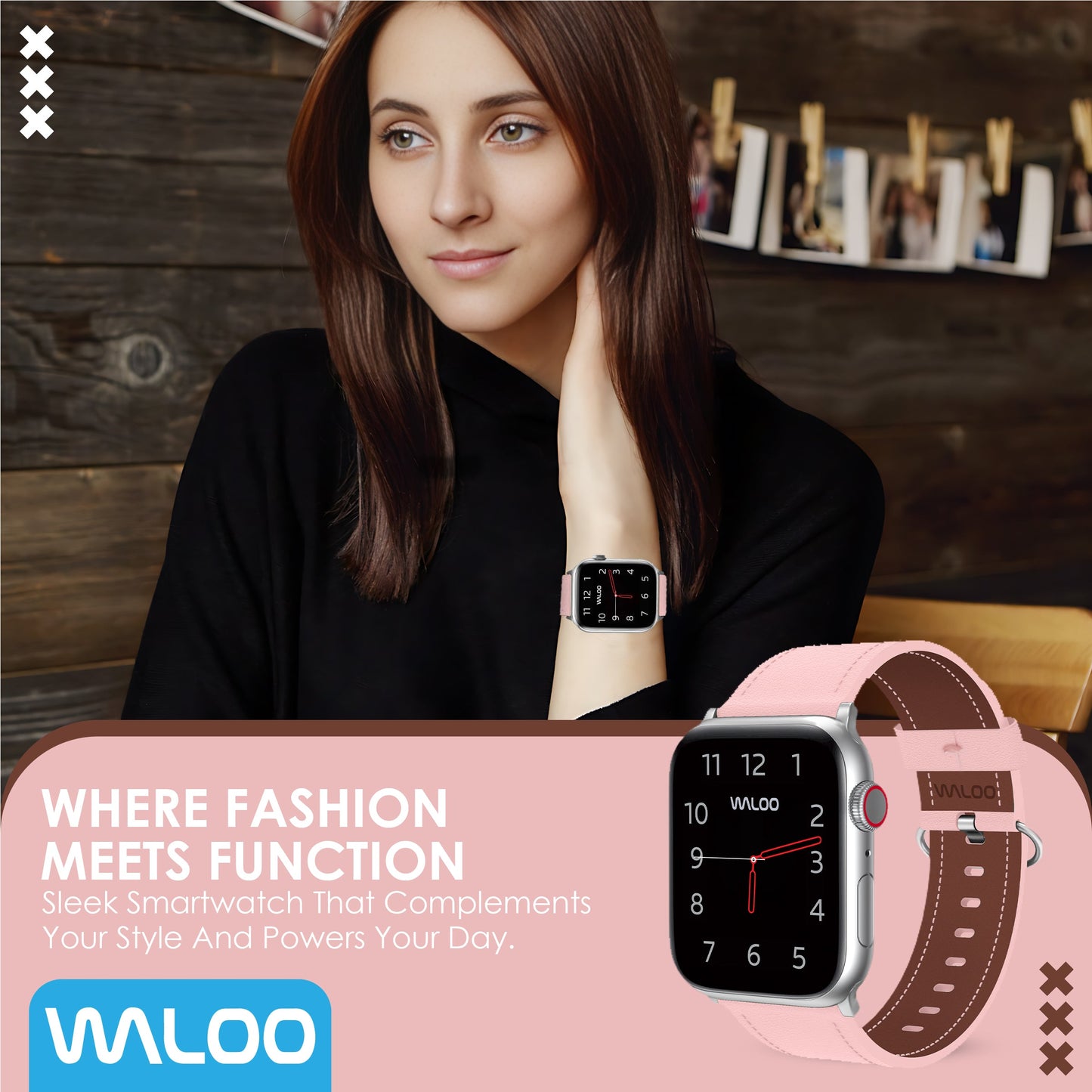 Waloo Classic Leather Band For Apple Watch