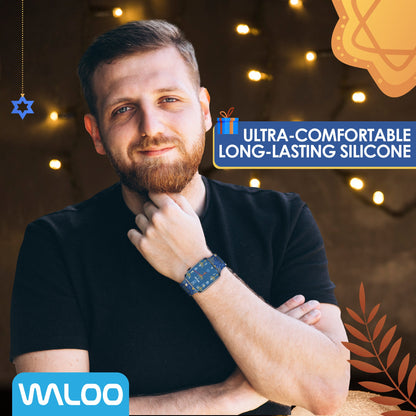 Waloo Hanukkah/Holiday Fun Silicone Sport Bands For Apple Watch