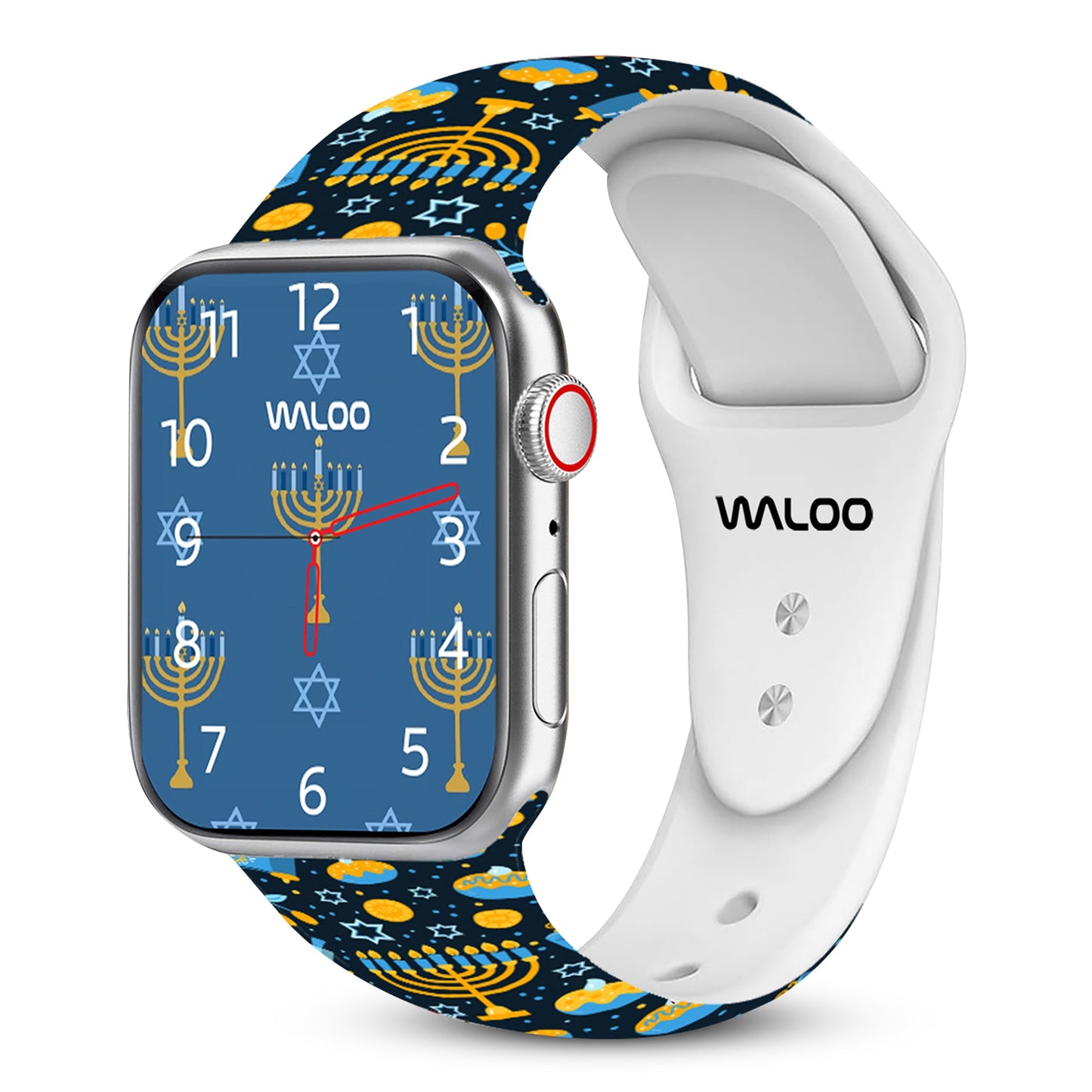 Waloo Hanukkah/Holiday Fun Silicone Sport Bands For Apple Watch
