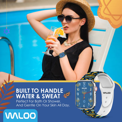 Waloo Hanukkah/Holiday Fun Silicone Sport Bands For Apple Watch