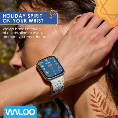 Waloo Hanukkah/Holiday Fun Silicone Sport Bands For Apple Watch