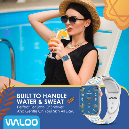 Waloo Hanukkah/Holiday Fun Silicone Sport Bands For Apple Watch