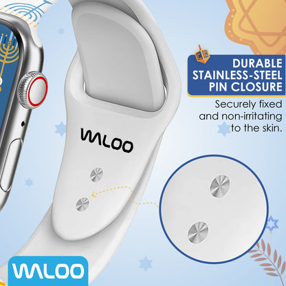 Waloo Hanukkah/Holiday Fun Silicone Sport Bands For Apple Watch