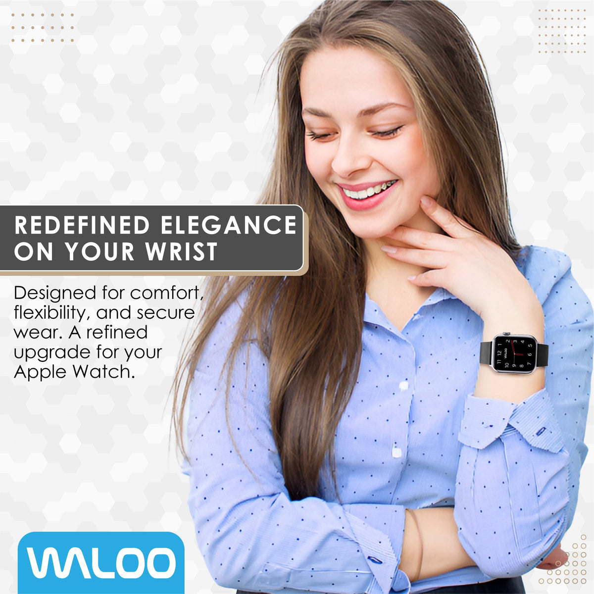 Waloo Leather Grain Band For Apple Watch