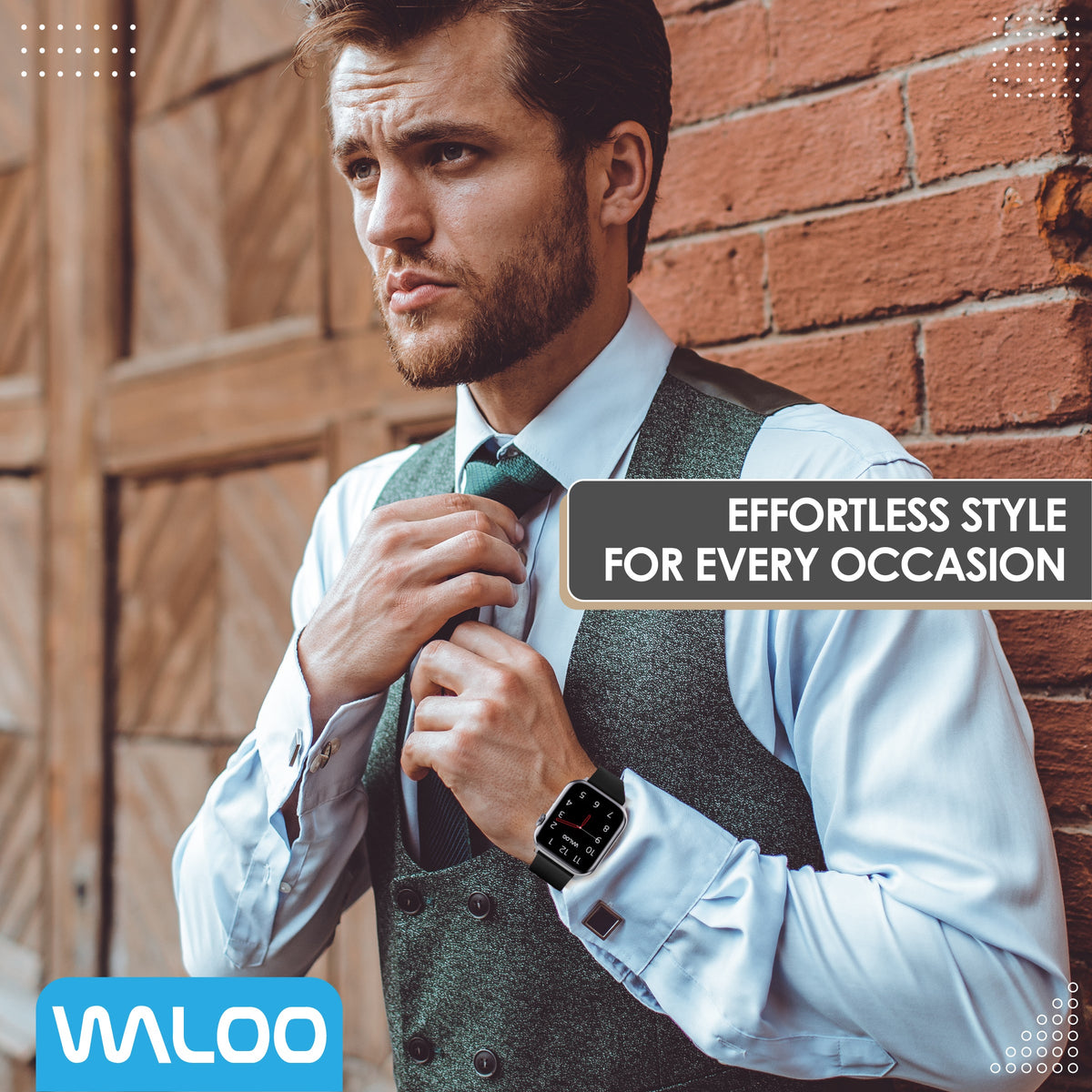 Waloo Leather Grain Band For Apple Watch