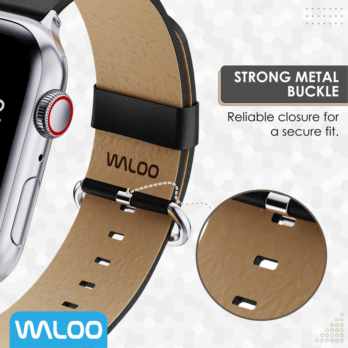 Waloo Leather Grain Band For Apple Watch