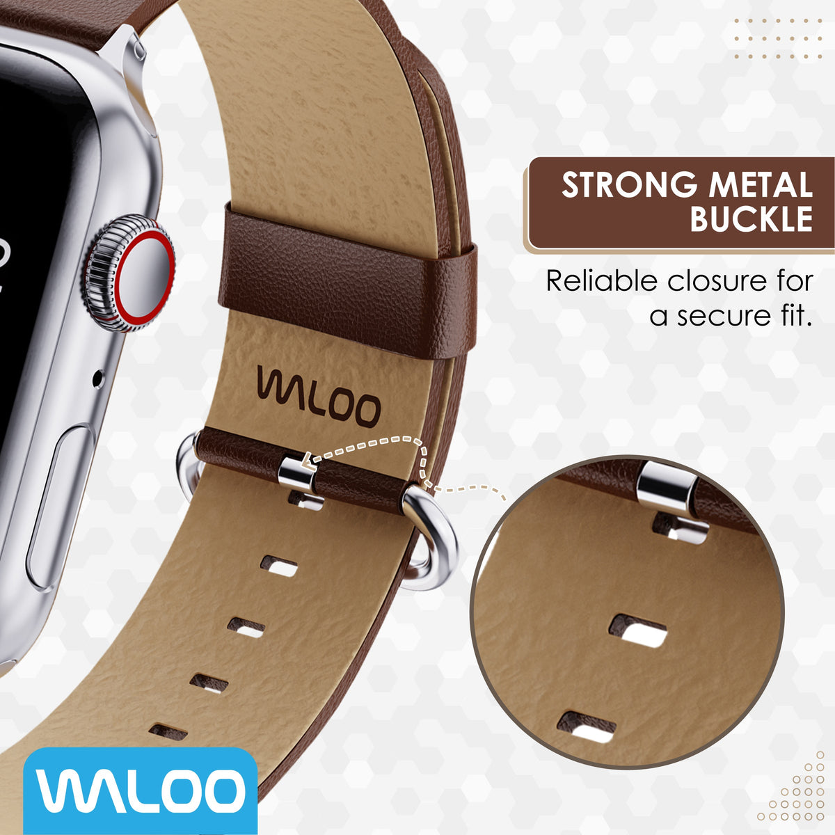 Waloo Leather Grain Band For Apple Watch