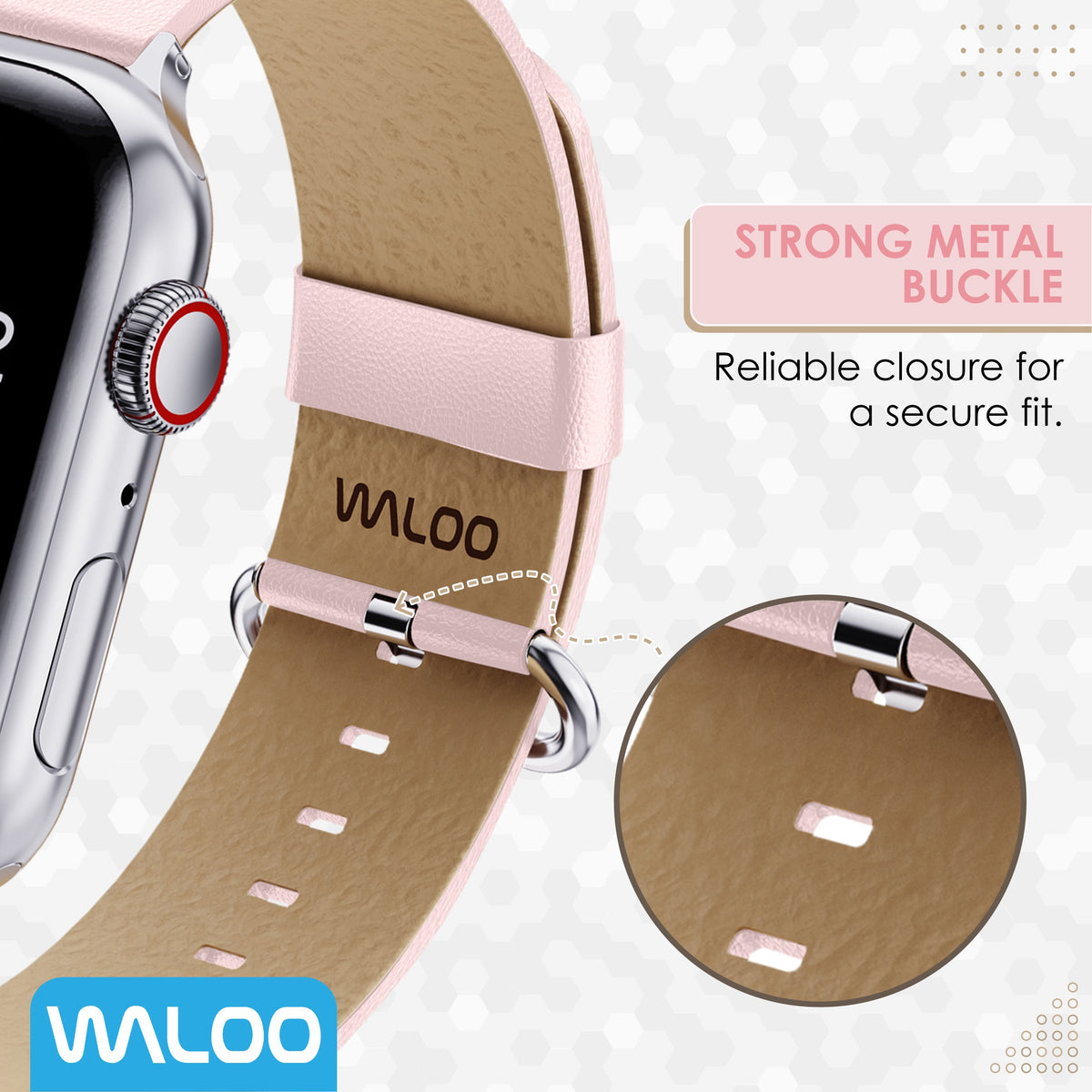 Waloo Leather Grain Band For Apple Watch