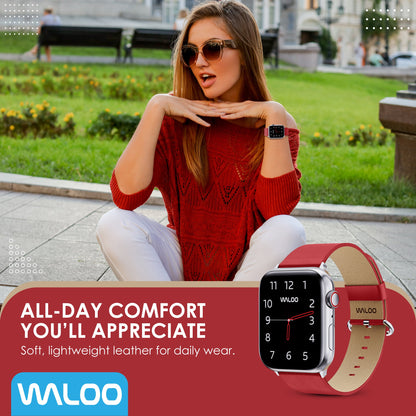 Waloo Leather Grain Band For Apple Watch