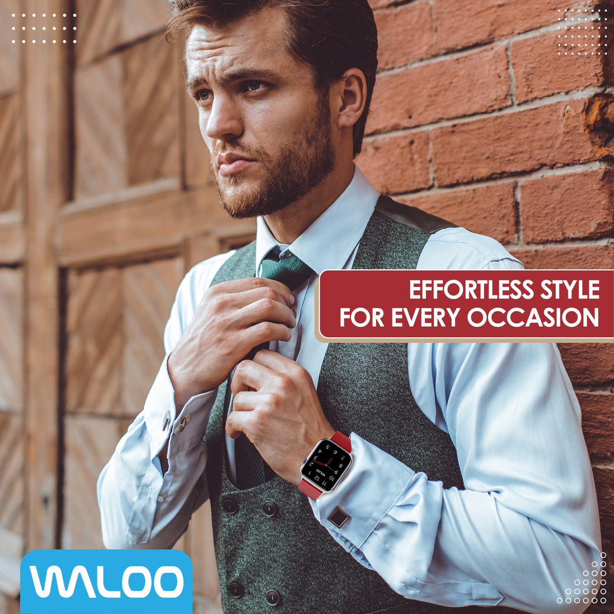Waloo Leather Grain Band For Apple Watch
