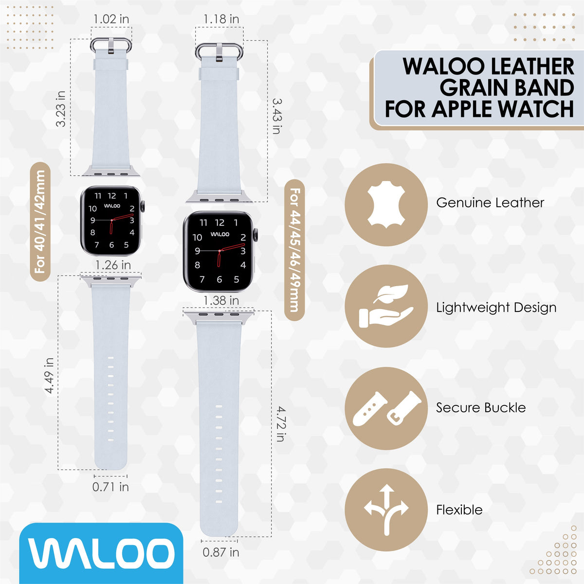 Waloo Leather Grain Band For Apple Watch
