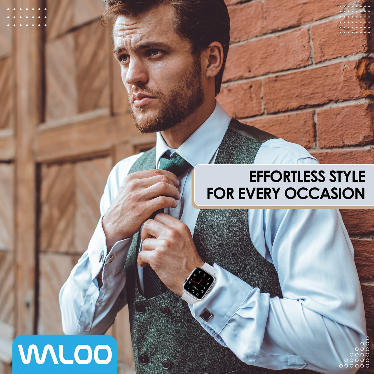 Waloo Leather Grain Band For Apple Watch