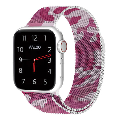 Waloo Camo Printed Magnetic Mesh Band For Apple Watch