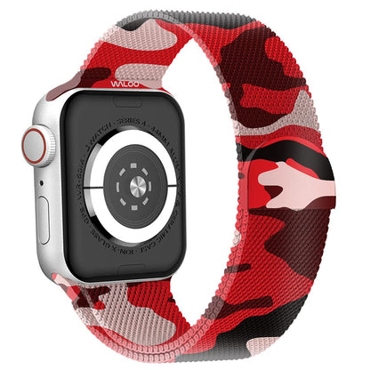 Waloo Camo Printed Magnetic Mesh Band For Apple Watch